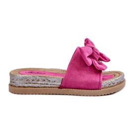 Kvinders platform flip flops med sløjfe Fuchsia Aflia lyserød