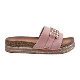 Kvinders platform flip-flops med dekoration, Pink Vapireta lyserød