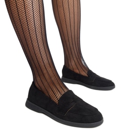 Nibras loafers i sort ruskind