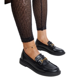 Sorte loafers med laurbærspænde