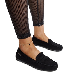 Nafisah loafers i sort ruskind