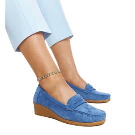 Sakena blå ruskind wedge loafers