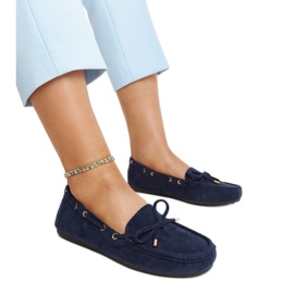 Marineblå ruskind loafers fra Aneesa