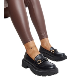 Sorte loafers med Lasima spænde