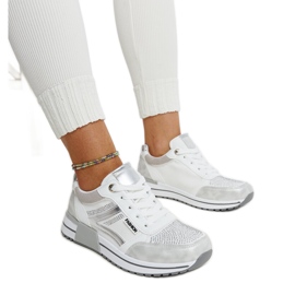 Sølv platform sneakers med Mauli rhinestones