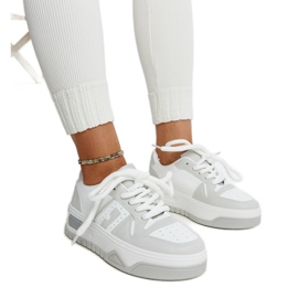Hvide og grå Galit sneakers med en tyk sål