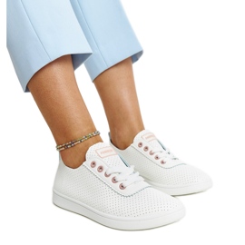 Yusra hvide øko-læder sneakers