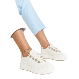 Beige sneakers med tyk Walida-sål