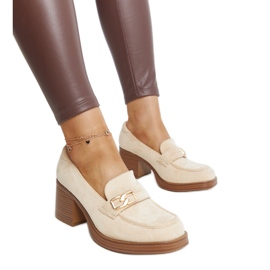 Lysbeige højhælede Aludra pumps