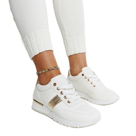 Hvide og guld sneakers på Nihad gummi platform