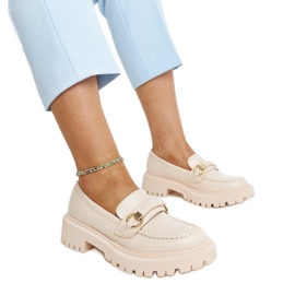 Beige loafers med Lasima spænde