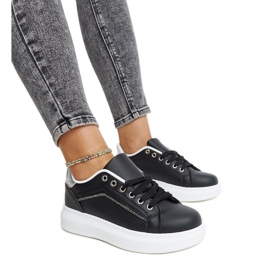 Sorte sneakers med dekorative Perica rhinestones