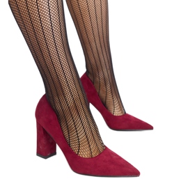 Burgundy højhælede pumps fra Leea rød