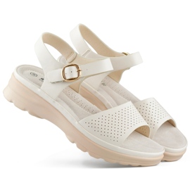 Goodin Komfortable damesandaler med åndbar indersål beige