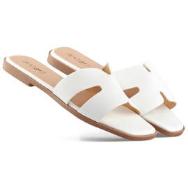 Hvide klassiske afslappede flip-flops til kvinder
