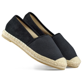 Sorte klassiske espadriller til kvinder