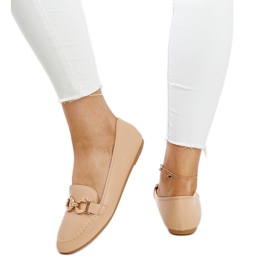 Beige mokkasiner med Najla spænde
