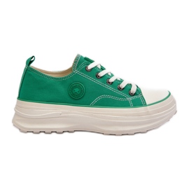 Sneakers til kvinder på en massiv sål Big Star NN274130 Grøn