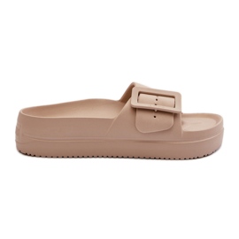 Kvinders skumflip-flops på platformen med et spænde Big Star NN274A666 Beige