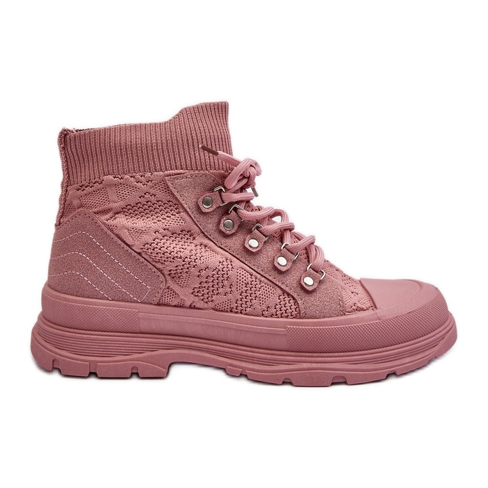 Sneakers til kvinder med en elastisk overdel, Pink Kalyne lyserød