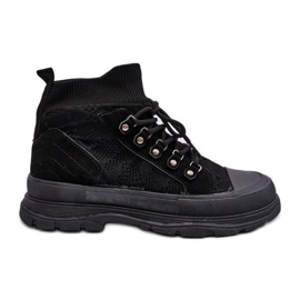 Damesneakers med elastisk overdel, sort Kalyne