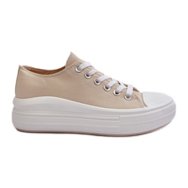 Beige Amyete damesneakers på en massiv platform