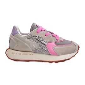 Sneakers til kvinder på Memory Foam System Big Star Platform NN274680 Grå-Pink