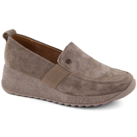 Læder ruskindsko kvinders taupe kile mokkasiner Filippo DP6139 brun