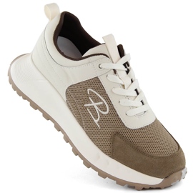 Sportssko i læder, beige, Artiker 54C1468