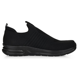 Komfortable sorte slip-on sportssko til mænd Rieker B7365-00