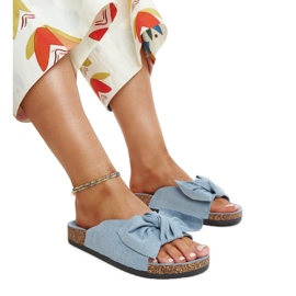 Blå flip-flops med korksål fra Aamu