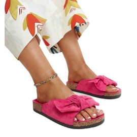 Mørkelyserøde flip-flops med korksål fra Aamu