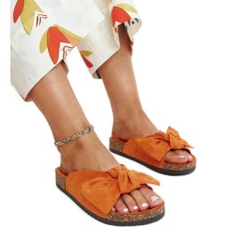 Orange flip-flops med korksål fra Aamu