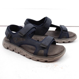 Komfortable herresandaler med velcro, marineblå Bugatti NN153212