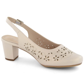 Gennembrudte sandaler til kvinder beige perle Sergio Leone SK179