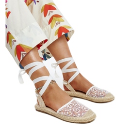 Teha hvide blonde espadriller med åben hæl