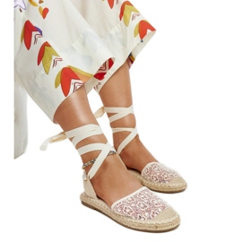 Beige blonde espadriller med åben hæl fra Teha