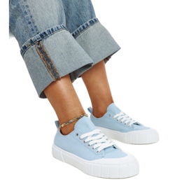 Eduards blå stof sneakers