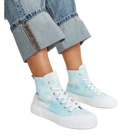 Blå high-top stof sneakers fra Raissa