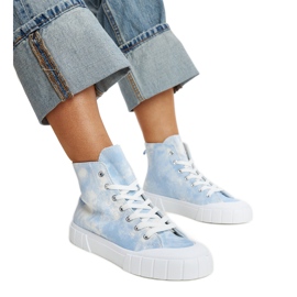 Raissa blå high-top stof sneakers
