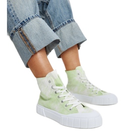 Lysegrønne Raissa high-top stof sneakers