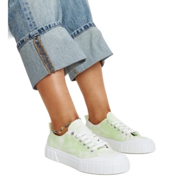 Lysegrønne sneakers i Jerina-stof