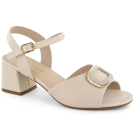 Elegante højhælede sandaler Sergio Leone W SK435B, beige perle