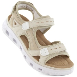Komfortable velcro sandaler Rieker W RKR691 beige