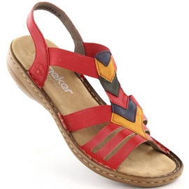 Komfortable sandaler med elastik Rieker W RKR690 rød