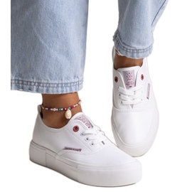 Hvide damesneakers med tyk sål, Cross Jeans