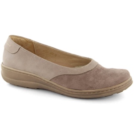Komfortable slip-on sko i læder til kvinder, beige Helios 426.002.02