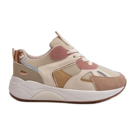 Sneakers på platform til kvinder Multicolor Lenivia beige