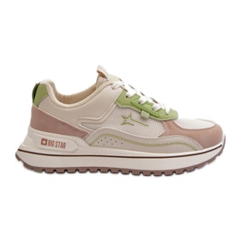 Big Star damesneakers NN274A091 Beige og grøn