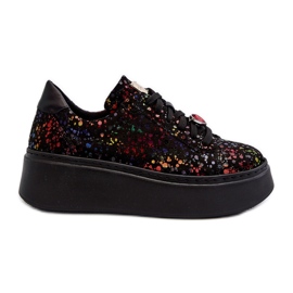 Læder Platform Sneakers Maciejka 6191S-01 Sort flerfarvet